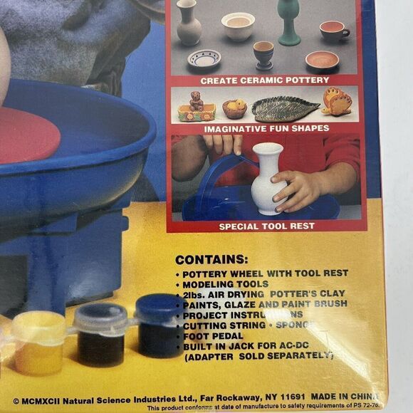 Deluxe Pottery Wheel High Power Motorized Real Foot Pedal Vintage Sealed - Picture 2 of 7